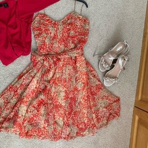 LAUREN Floral Print Chiffon Special Occasion 10